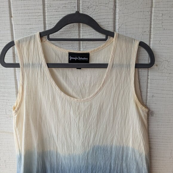 Blue and Cream Ombre Sleeveless Blouse - Picture 4 of 4